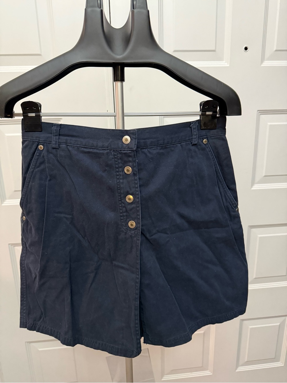 Rafaella Navy Button-Front Skort